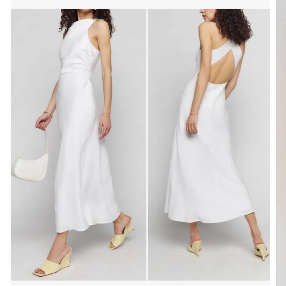 Cassette white linen dress 0 XS